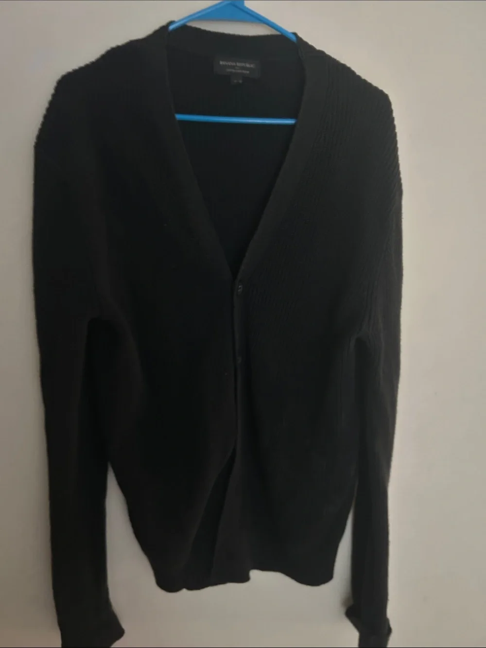 Banana Republic Black Button-Front V-Neck Cardigan